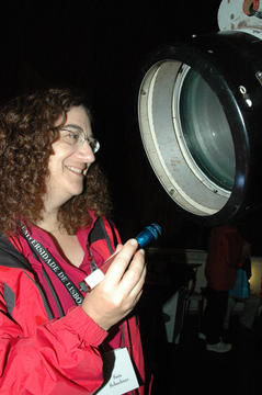 Schechner examines Leiden Observatory Clark Telescope